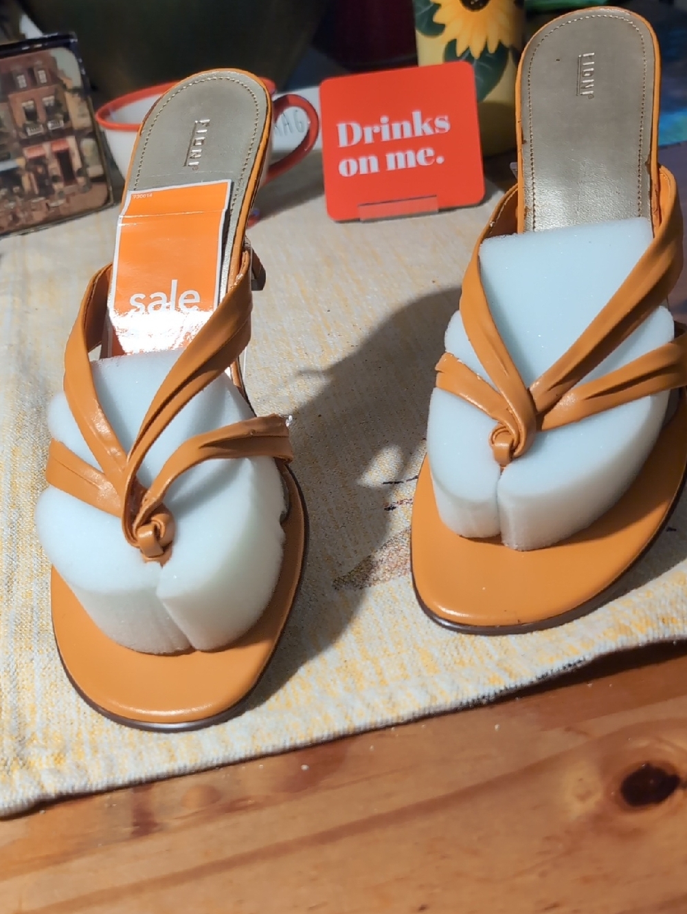 FIONI Clothing Tangerine Knot Toe Slide Sandals